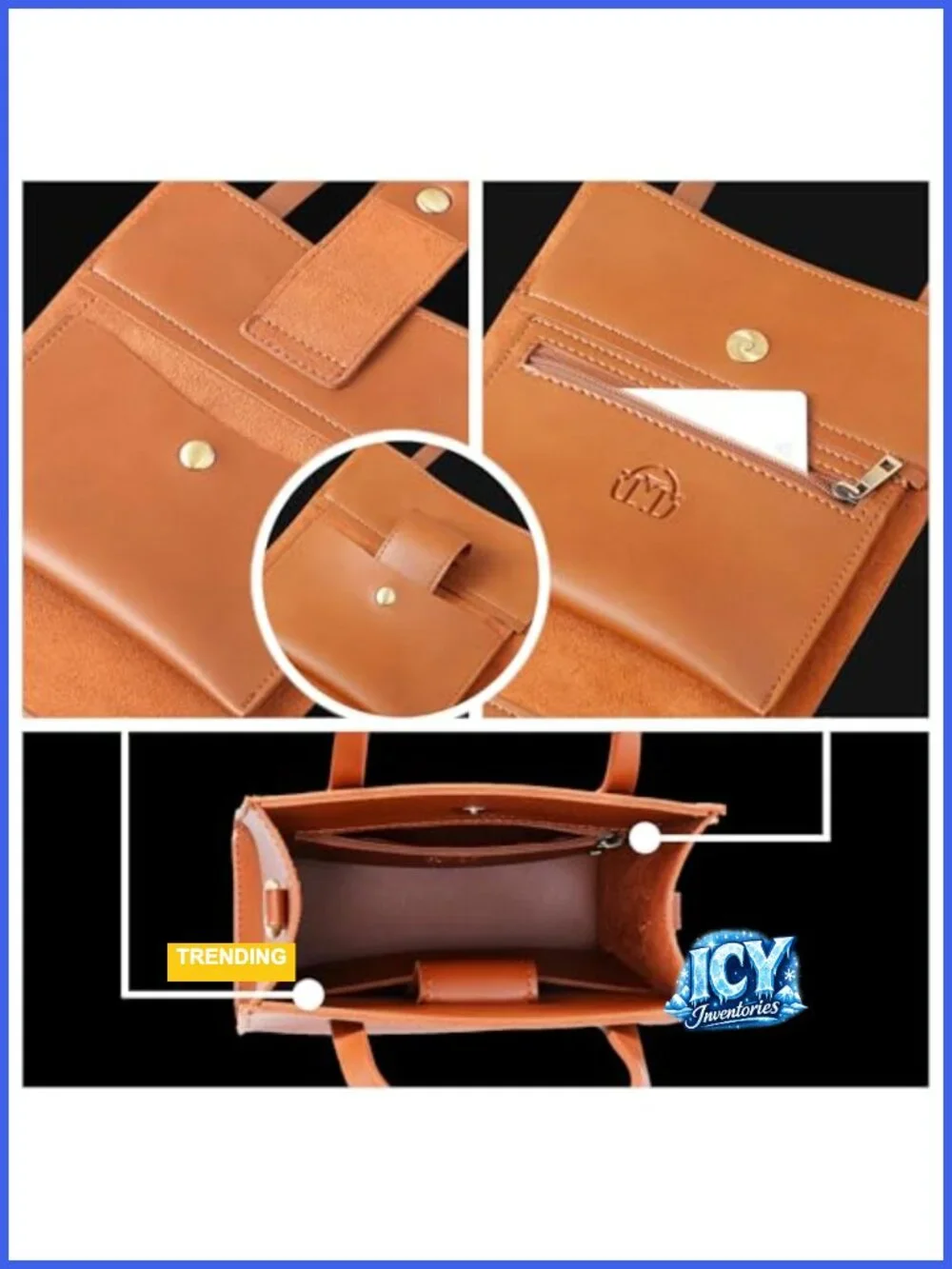 Vegan Leather Mini Tote Bag Satchel Crossbody Adjustable Strap